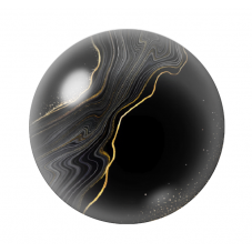 Cabochon en Verre Illustré Noir et Or 12 à 25mm  pour la Création de Bijoux Fantaisie - DIY