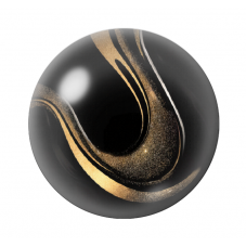 Cabochon en Verre Illustré Noir et Or 12 à 25mm  pour la Création de Bijoux Fantaisie - DIY