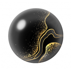 Cabochon en Verre Illustré Noir et Or 12 à 25mm  pour la Création de Bijoux Fantaisie - DIY