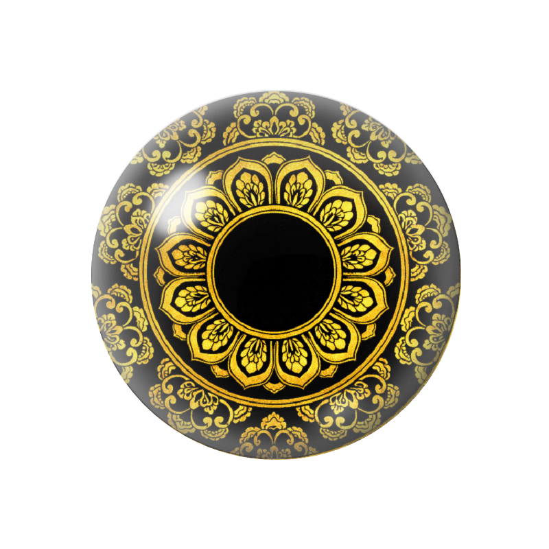 Cabochon en Verre Illustré Noir et Or 12 à 25mm