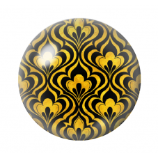 Cabochon en Verre Illustré Noir et Or 12 à 25mm  pour la Création de Bijoux Fantaisie - DIY