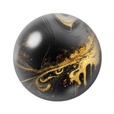 Cabochon en Verre Illustré Noir et Or 12 à 25mm  pour la Création de Bijoux Fantaisie - DIY
