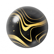 Cabochon en Verre Illustré Noir et Or 12 à 25mm  pour la Création de Bijoux Fantaisie - DIY