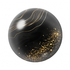 Cabochon en Verre Illustré Noir et Or 12 à 25mm  pour la Création de Bijoux Fantaisie - DIY