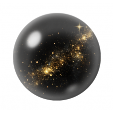 Cabochon en Verre Illustré Voie Lactée Noir et Or 12 à 25mm  pour la Création de Bijoux Fantaisie - DIY