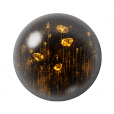 Cabochon en Verre Illustré Fleurs Noir et Or 12 à 25mm  pour la Création de Bijoux Fantaisie - DIY