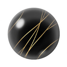 Cabochon en Verre Illustré Noir et Or 12 à 25mm  pour la Création de Bijoux Fantaisie - DIY