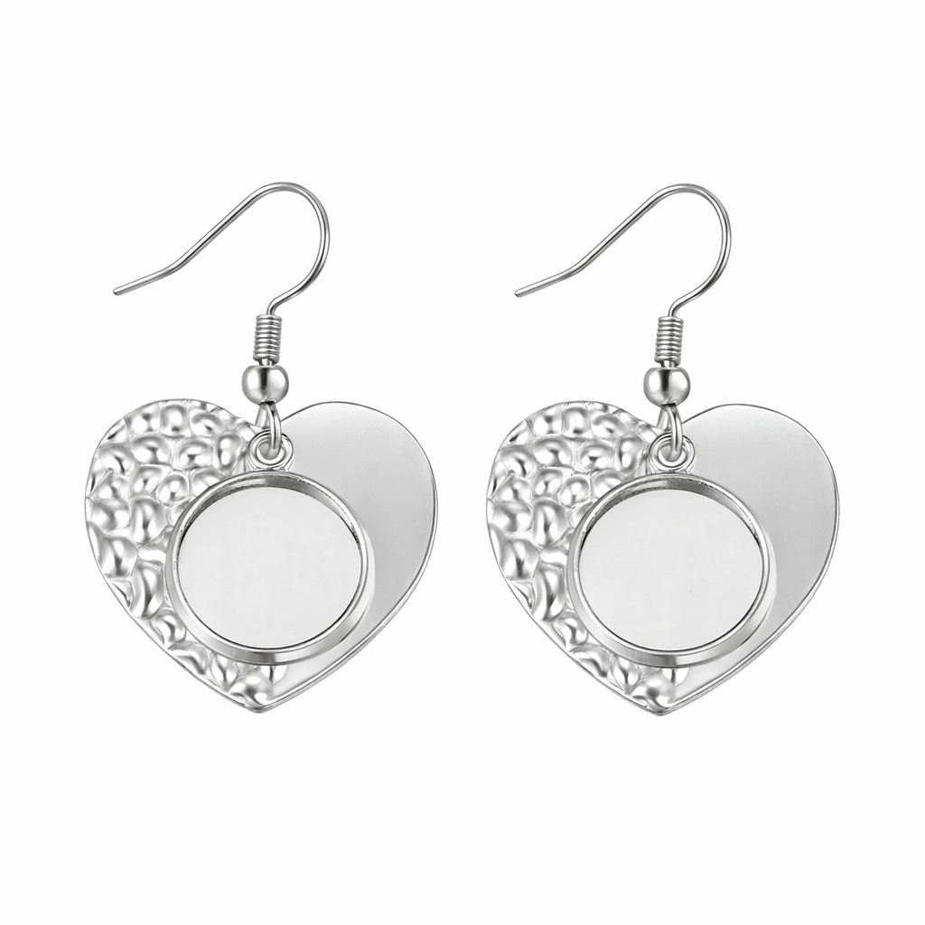 1 Paire de Support Boucle d'Oreille en Acier Inoxydable Argenté pour Cabochon 12mm