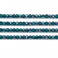 110 Perles à Facettes en Verre Bleu Scintillant 4mm pour la Création de Bijoux Fantaisie - DIY