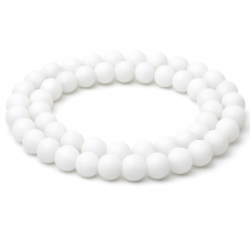 5 Perles Pierre Naturelle Agate Blanche Mate 8mm pour la Création de Bijoux Fantaisie - DIY