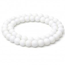 5 Perles Pierre Naturelle Agate Blanche Mate 8mm