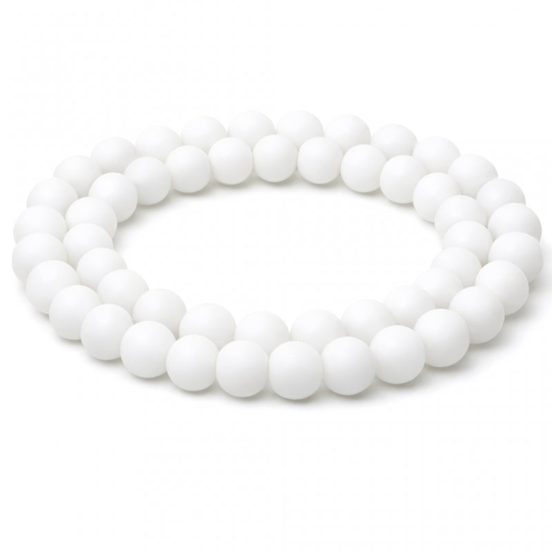 5 Perles Pierre Naturelle Agate Blanche Mate 8mm