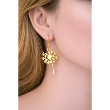 Breloque Pissenlit en Acier Inoxydable Doré 20x12mm