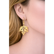 Breloque Feuille en Acier Inoxydable Doré 19x18mm