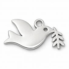 Breloque Colombe de la Paix en Acier Inoxydable Argenté 13x7mm pour la Création de Bijoux Fantaisie - DIY