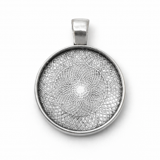 2 Supports Pendentif Argenté Vieilli pour Cabochon 20mm pour la Création de Bijoux Fantaisie - DIY