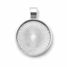 2 Supports Pendentif Argenté pour Cabochon 20mm pour la Création de Bijoux Fantaisie - DIY