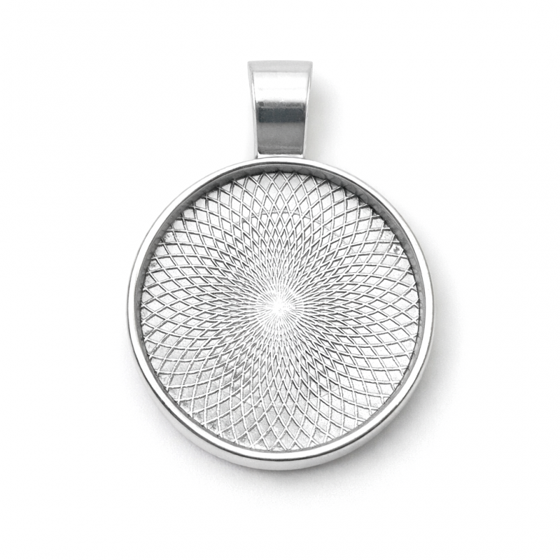 2 Supports Pendentif Argenté pour Cabochon 20mm