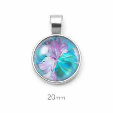 2 Supports Pendentif Argenté pour Cabochon 20mm