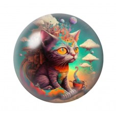 Cabochon en Verre Illustré Chat au Violon 12 à 25mm pour la création de bijoux fantaisie - DIY