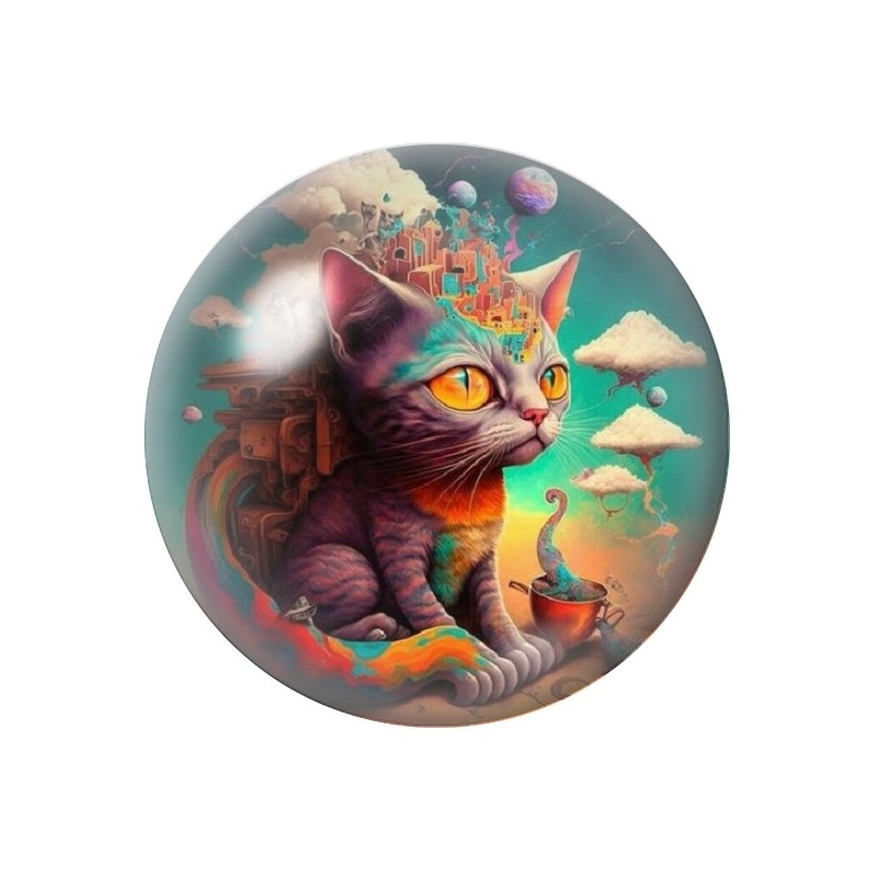 Cabochon en Verre Illustré Chat au Violon 12 à 25mm