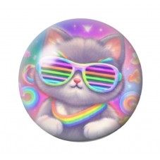 Cabochon en Verre Illustré Chat 12 à 25mm pour la création de bijoux fantaisie - DIY