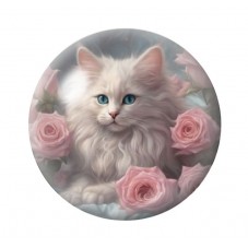 Cabochon en Verre Illustré Chat 12 à 25mm pour la création de bijoux fantaisie - DIY