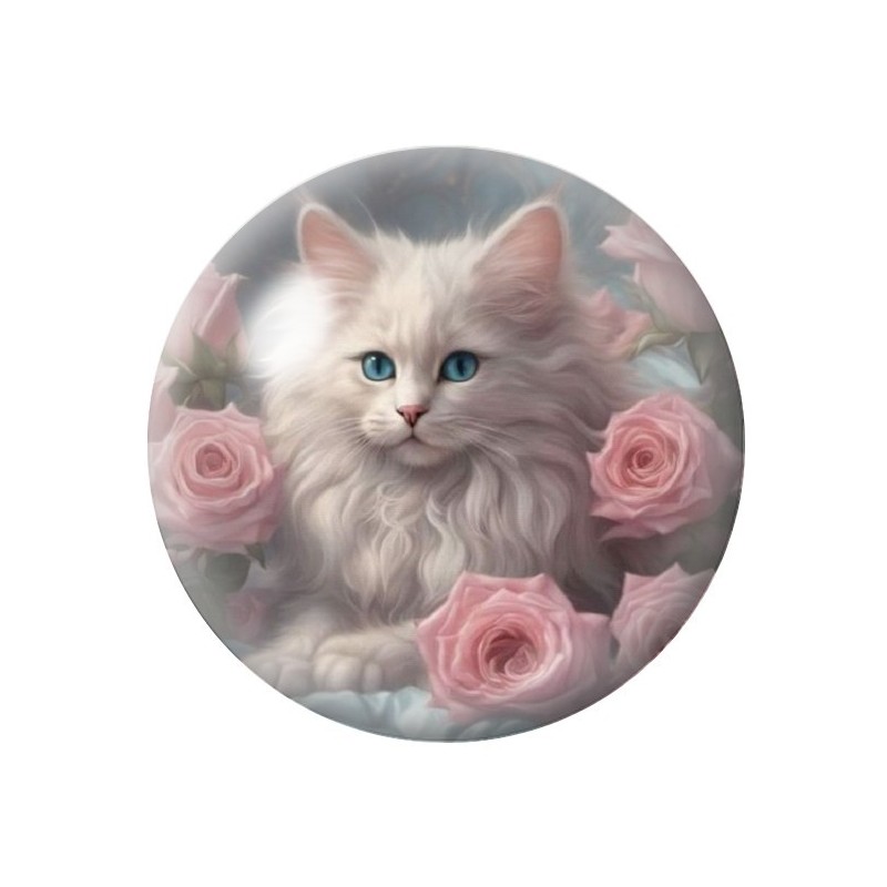 Cabochon en Verre Illustré Chat 12 à 25mm