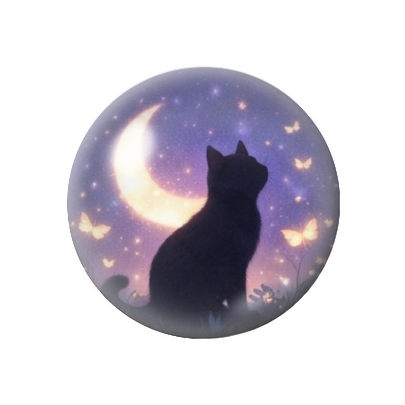 Cabochon en Verre Illustré Chat 12 à 25mm