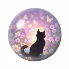 Cabochon en Verre Illustré Chat 12 à 25mm pour la création de bijoux fantaisie - DIY