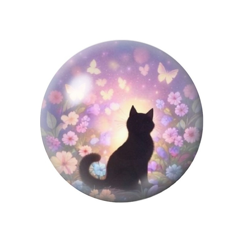 Cabochon en Verre Illustré Chat 12 à 25mm