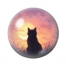 Cabochon en Verre Illustré Chat 12 à 25mm pour la création de bijoux fantaisie - DIY