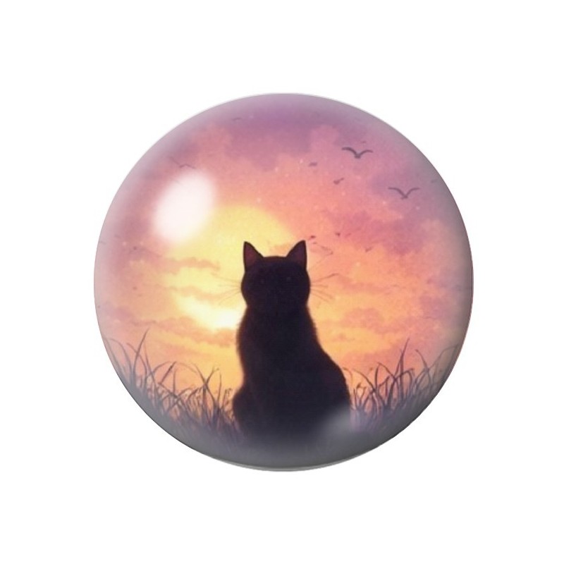 Cabochon en Verre Illustré Chat 12 à 25mm