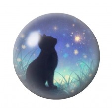 Cabochon en Verre Illustré Chat 12 à 25mm pour la création de bijoux fantaisie - DIY