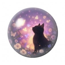 Cabochon en Verre Illustré Chat 12 à 25mm pour la création de bijoux fantaisie - DIY