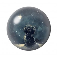 Cabochon en Verre Illustré Chat 12 à 25mm pour la création de bijoux fantaisie - DIY
