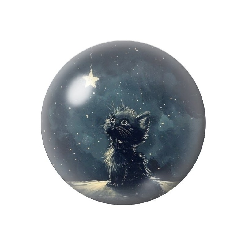 Cabochon en Verre Illustré Chat 12 à 25mm