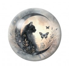 Cabochon en Verre Illustré Chat 12 à 25mm pour la création de bijoux fantaisie - DIY