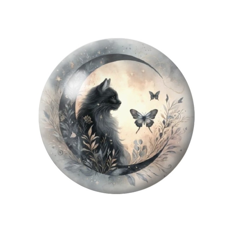 Cabochon en Verre Illustré Chat 12 à 25mm