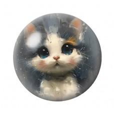 Cabochon en Verre Illustré Chat 12 à 25mm pour la création de bijoux fantaisie - DIY