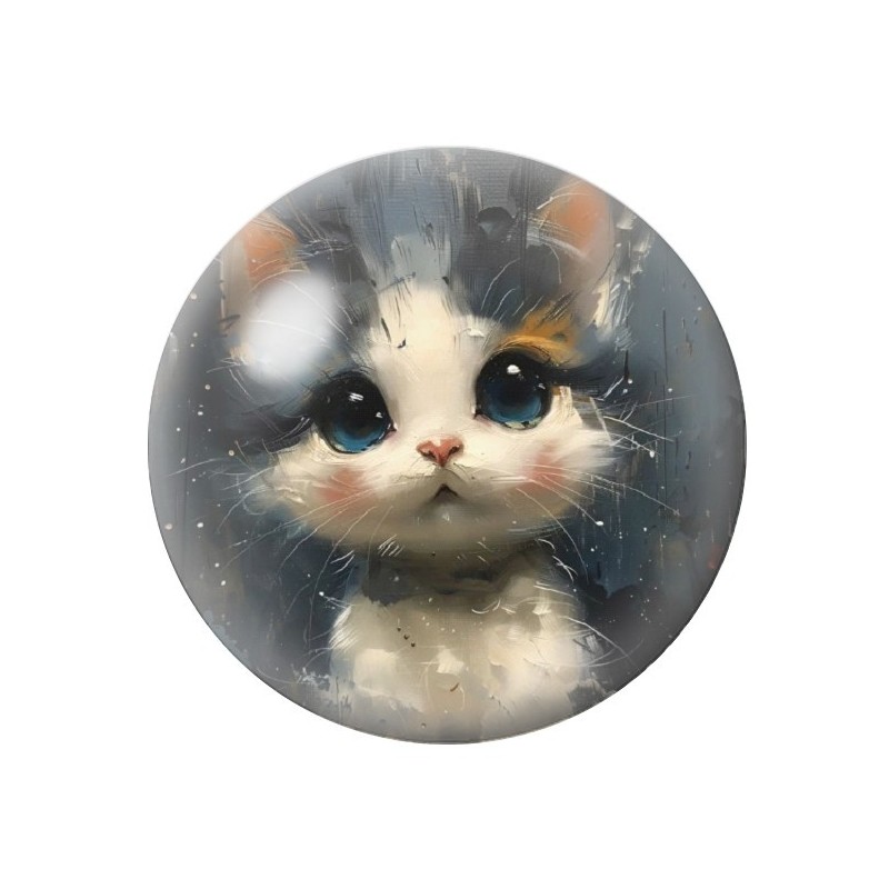 Cabochon en Verre Illustré Chat 12 à 25mm
