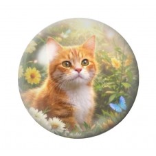 Cabochon en Verre Illustré Chat 12 à 25mm pour la création de bijoux fantaisie - DIY