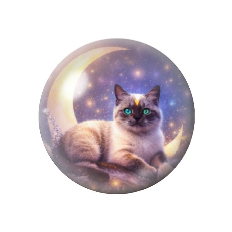 Cabochon en Verre Illustré Chat 12 à 25mm