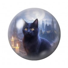Cabochon en Verre Illustré Chat 12 à 25mm pour la création de bijoux fantaisie - DIY