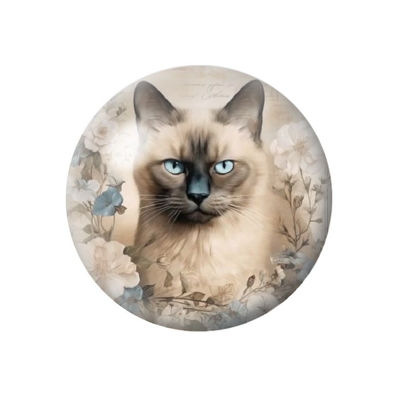 Cabochon en Verre Illustré Chat 12 à 25mm