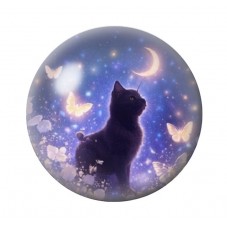 Cabochon en Verre Illustré Chat 12 à 25mm pour la création de bijoux fantaisie - DIY