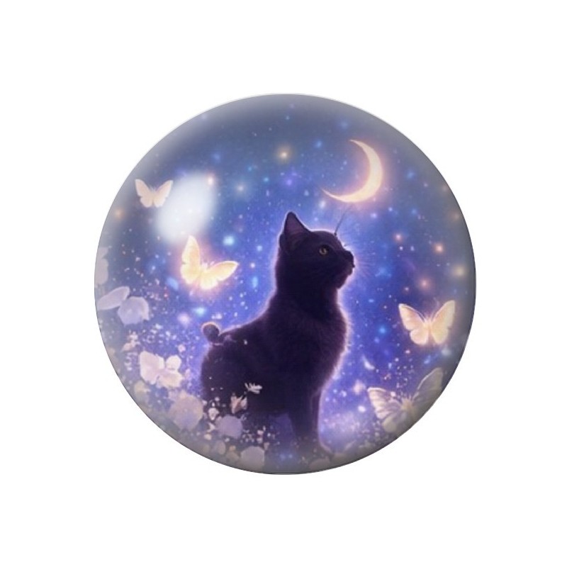 Cabochon en Verre Illustré Chat 12 à 25mm