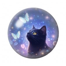 Cabochon en Verre Illustré Chat 12 à 25mm pour la création de bijoux fantaisie - DIY