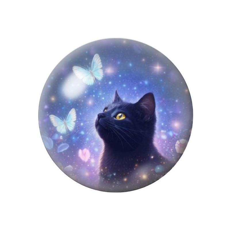 Cabochon en Verre Illustré Chat 12 à 25mm