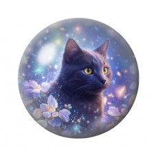 Cabochon en Verre Illustré Chat 12 à 25mm pour la création de bijoux fantaisie - DIY